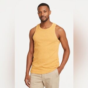 Old Navy Ribbed Tank Top Mustard Yellow M Tall Stretch Basic